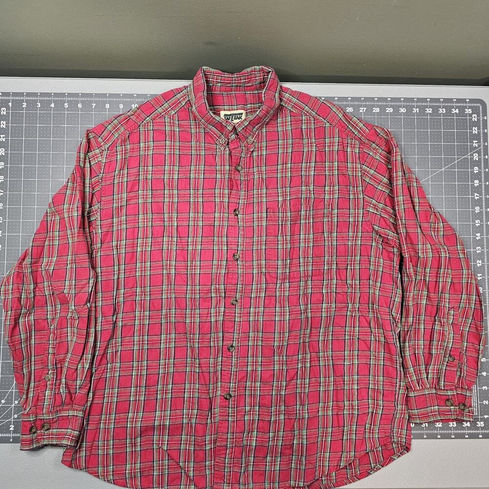 Saftbak Flannel Shirt XL Red Plaid Workwear Dadcore Retro Outdoors Grunge Tartan